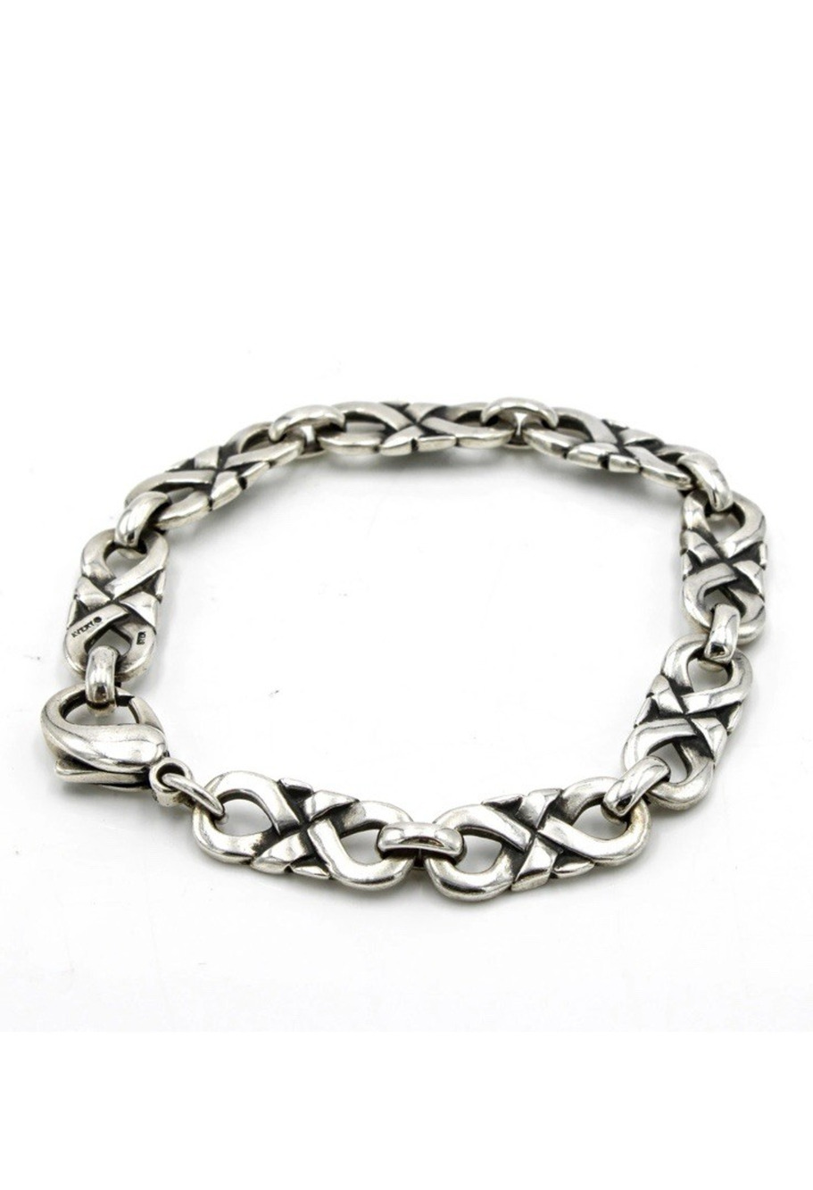 James Avery Retired 925 Sterling Silver Scrolled Infinity Link Bracelet 8" Inch